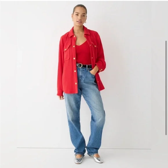 J. Crew Waffle-knit shirt-jacket size XS - Picture 8 of 10